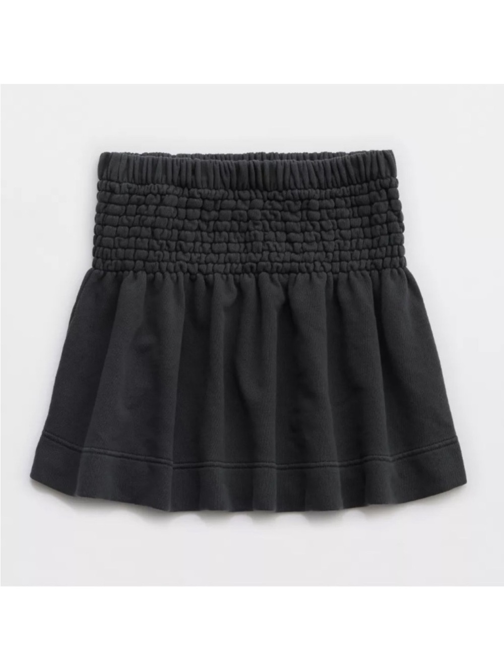 Aerie Feeling Femme Mini Skirt in Smocked Grey